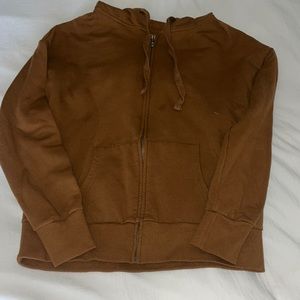brown zip up
